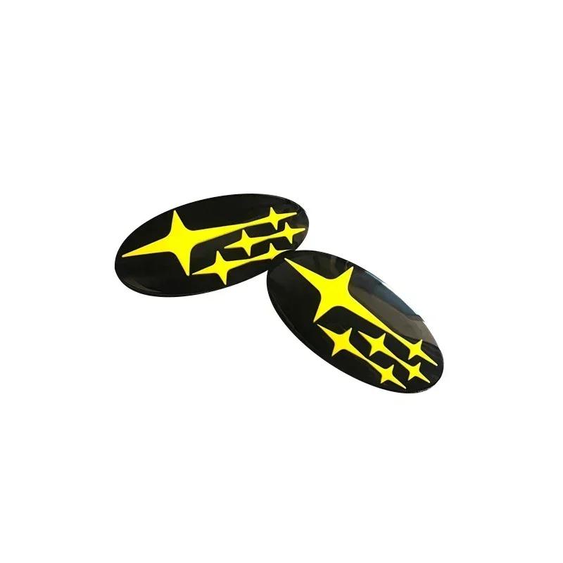 2pcs Acrylic Car Front Hood Emblem Cover For Subaru Forester 2017-2021 Rear Trunk Logo Badge Stickers Auto Decoration WW2