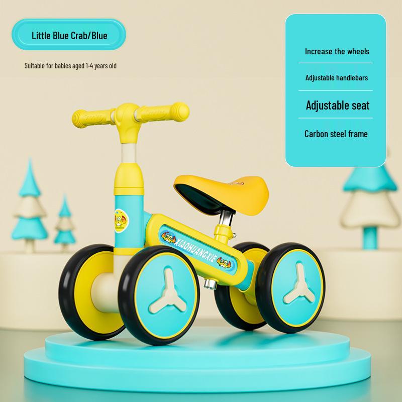 

Маленький желтый краб Тоддлер Баланс Ходунки Глайдер Самокат - Регулируемая четырехколесная конструкция