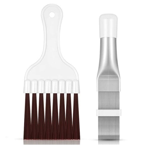 Air Conditioner Cleaning Kit, 2-Piece Cleaning Brush, Fin Comb, Condenser Fin Cleaner, Stainless Steel, Air Conditioner Fin Comb Cleaner, Dust Removal
