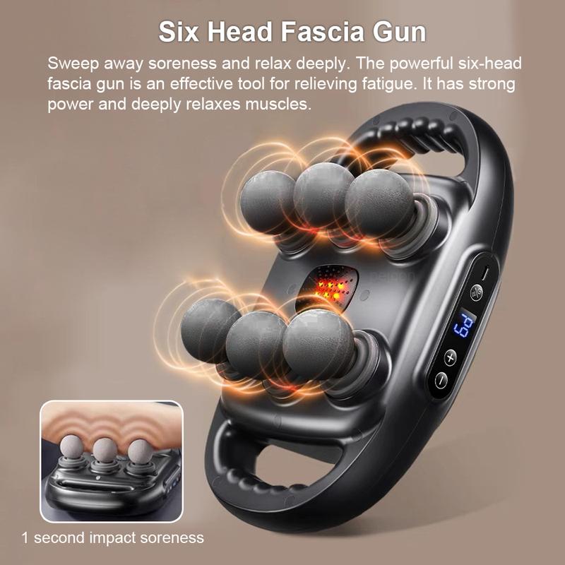 Fascia Massage Gun High Frequency Muscle Massager Gun Body Back Waist Shoulder Massage Machine 16 Heads Professional Fascia Gun