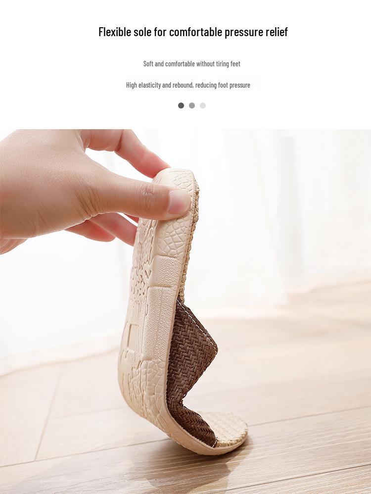 Four Seasons Unisex Breathable Linen Slippers - Sweat-Absorbent, Odorless, Silent On Wood Floors