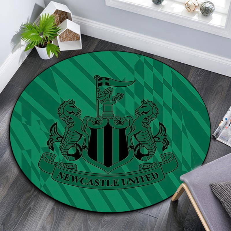 Newcastle United Round Area Rug,Carpet Rug for Living Room Bedroom Sofa Playroom Decor,Non-slip Floor Mat