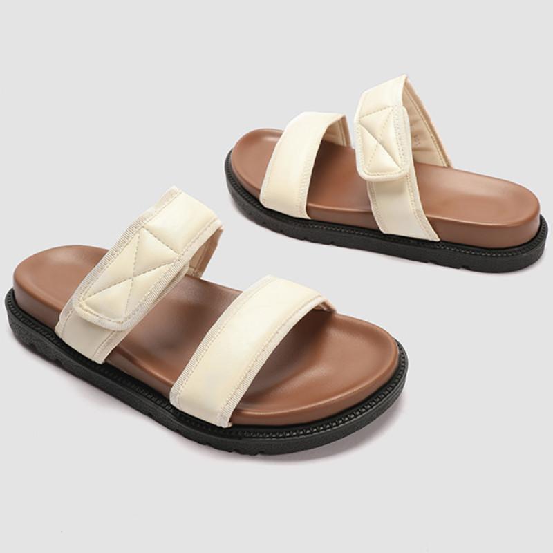 Fashion Fashion Round Toe Soft Sole Platform Sandal Women Open Toe Narrow Band Flat Sandals Summer Comfort 35-43 Large Size Beach Shoes