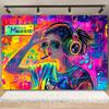Disco Music Flash Stage Theme Party Photography Background, Adult Birthday Party, Home Decoration Photography Studio Background