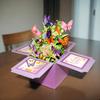 1pc, Purple Butterfly Flower Greeting Card, 3D Three-Dimensional Flower Box, Pop-up Birthday Flower Box, Warm Birthday Compound