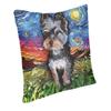 Husă de pernă de lux Starry Night Yorkshire Terrier 45*45 cm Față de pernă pentru câine Yorkie din poliester Decorat pentru canapea