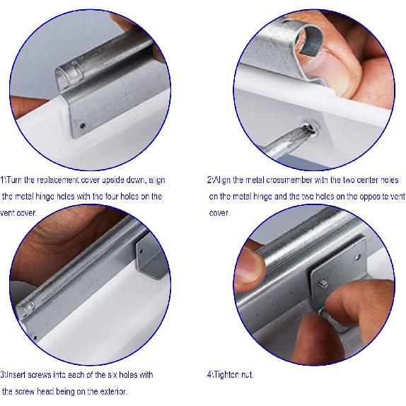 Rv Roof Vent Cover Replacement, 14" Universal White Vent Lid For Camper Trailer Motorhome, 1 Pack