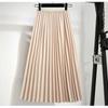 Elegant A Line Pleated Skirt Spring Summer Long Skirt Women Casual High Waisted Maxi Skirts EMA