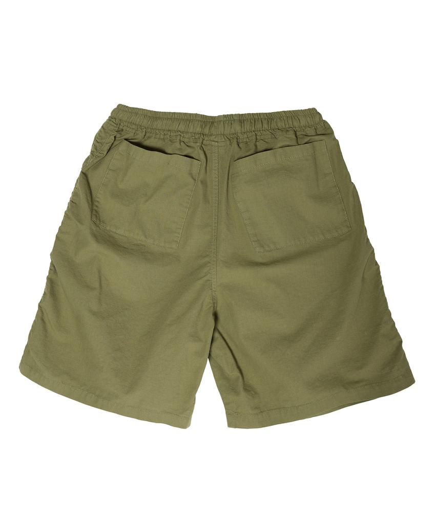LEFTSEOUL Side Wrinkle Shorts [Olive]