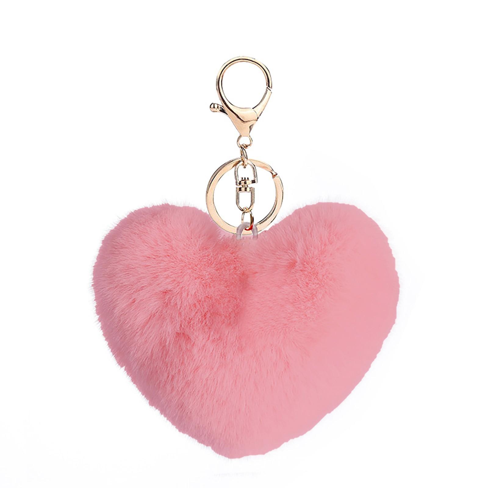 

Имитация кролика Мяч Плюшевый Подвеска DIY Чехол для телефона Брелок Аксессуар в форме сердца One Size горячий розовый