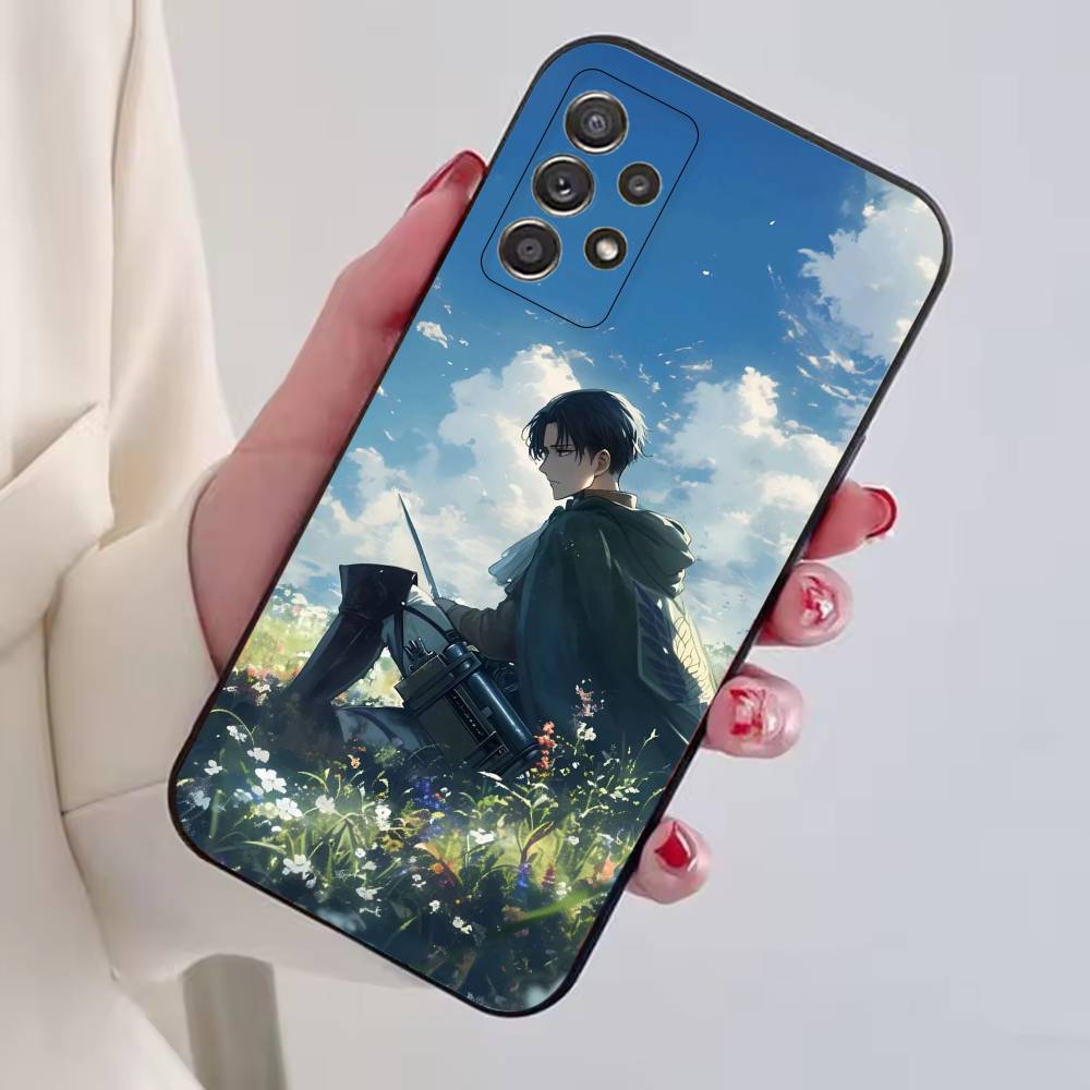 L-Levi A-Ackerman Anime Phone Case For Samsung S25,S24,S21,S22,S23,S30,Ultra,S20,Plus,Fe,Soft Silicone Black Cover