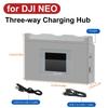 Three-Way Charging Hub For DJI NEO Battery Digital Display Charger Power Storage Case USB Accessories