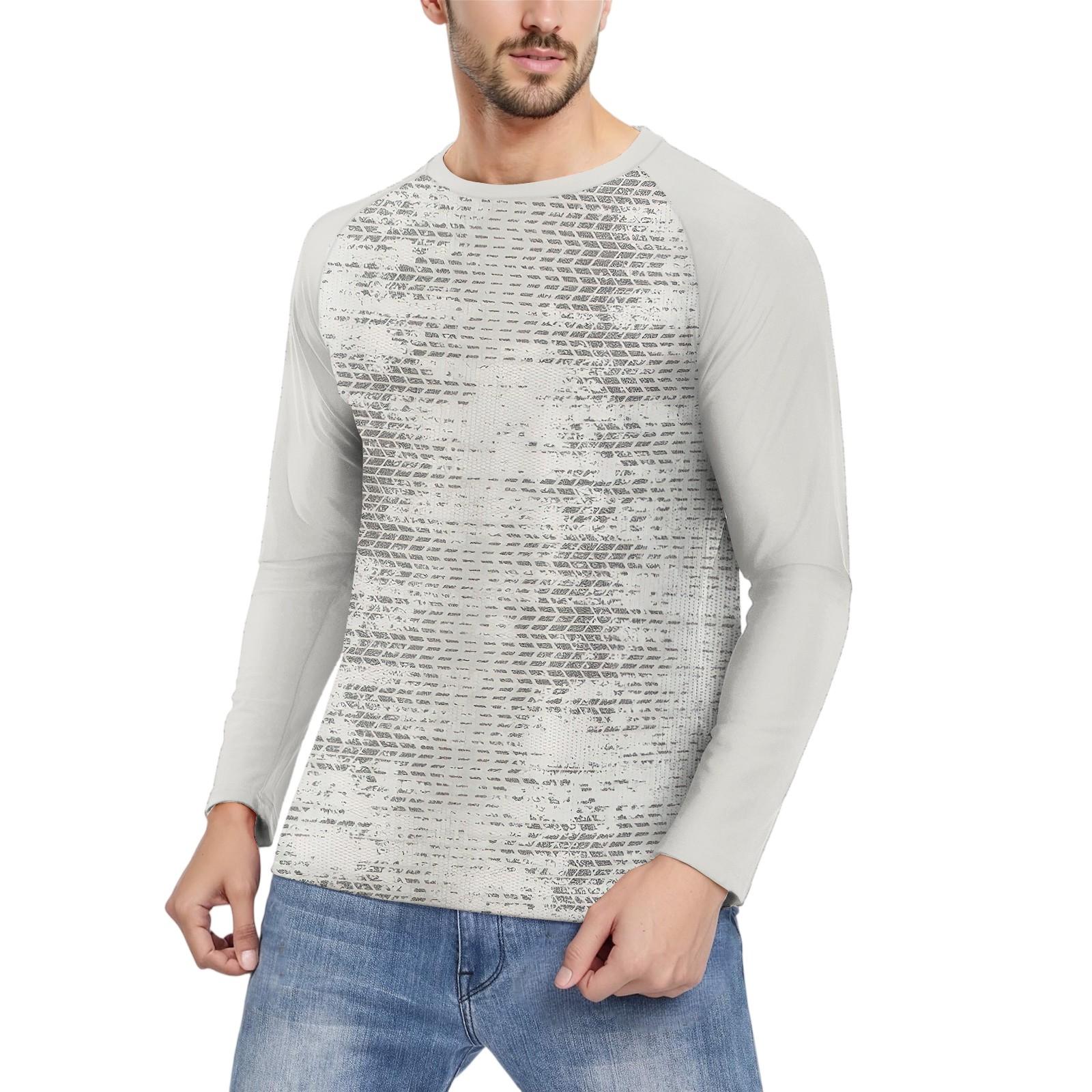 

Мужская мода принтованный реглан длинный рукав спортивный топ XL