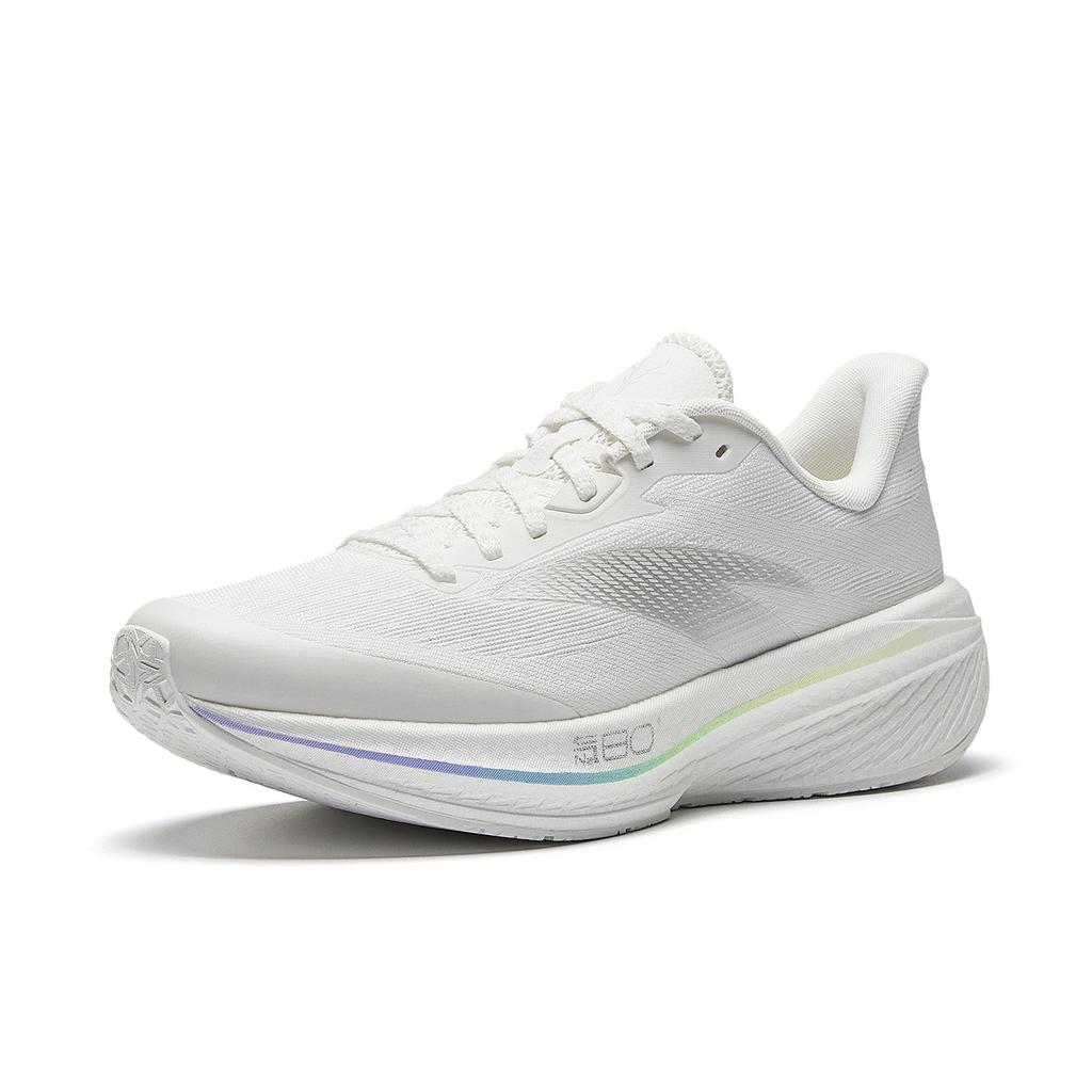 Anta 2Nd Zone Heart Rate 80 Comfortable Fabric Synthetic Leather Rubber Low Top Running Shoes Women sneaker White Silver 122615555-1