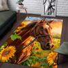 Sunflower Horse Rug: Warm Sunset Landscape for Inviting Living Rooms - Beautiful Farmhouse Style Carpets | Equestrian Decor
