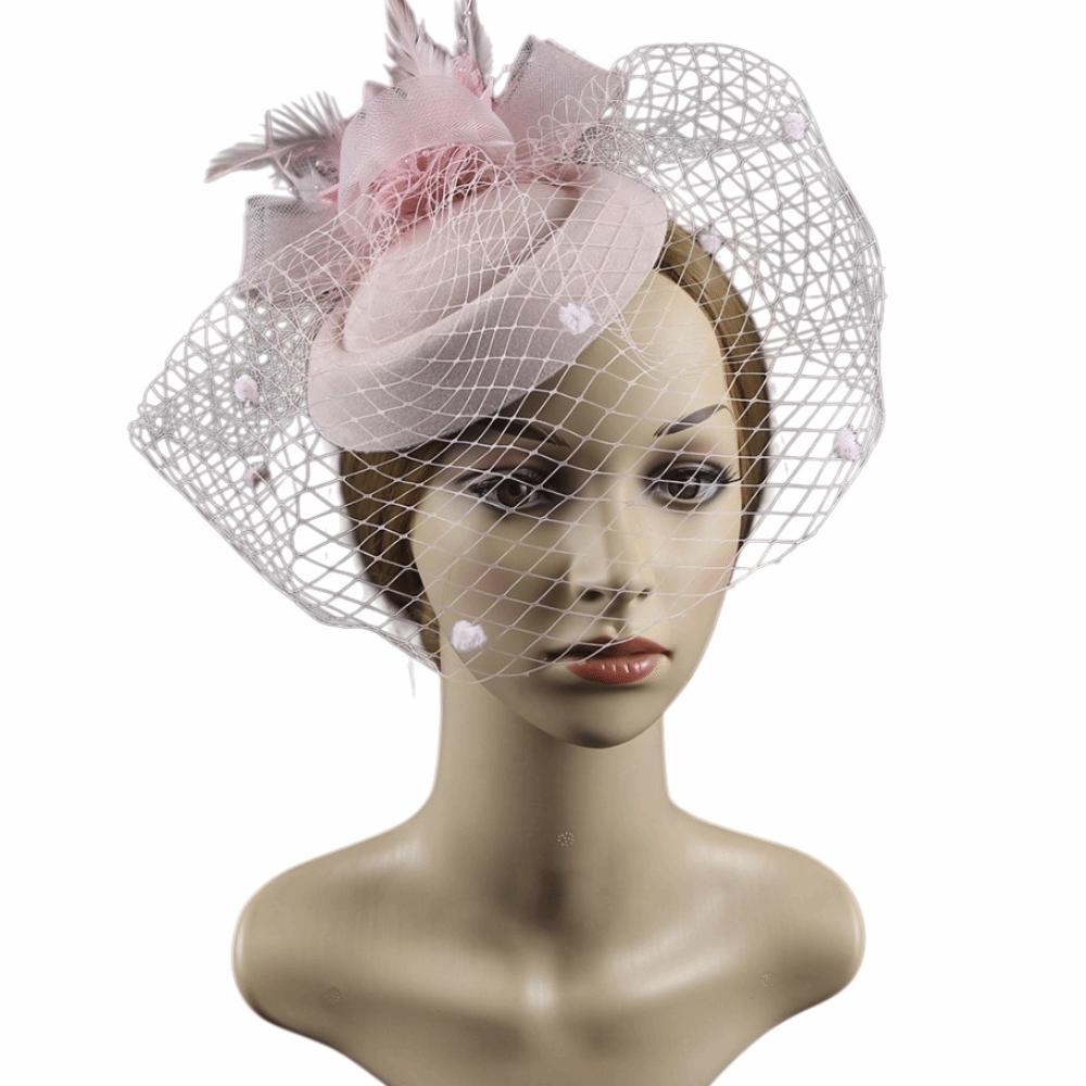 Bride Headdress Feathers Fascinator Hat Sinamay Feathers Party Mesh Hair Band  Lady