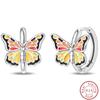 Pendientes de Plata de Ley 925 para Mujer con Diseño de Mariquita, Mariposa, Libélula y Flor de Iris Adecuados para Bodas y Fiestas Joyería Exquisita
