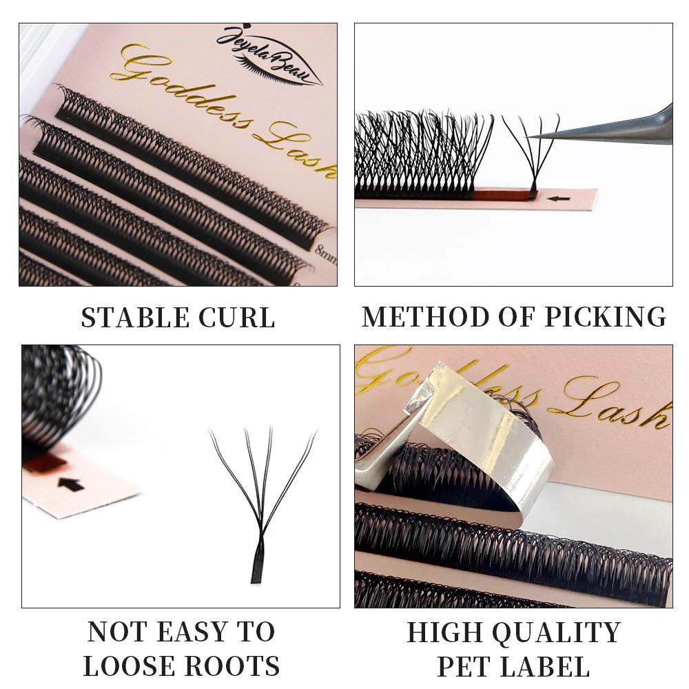 Goddess 8DW Shape Eyelash Extension Double Layer 4DW Shape Lashes 8D Premade Volume Fan High Quality Fake Eyelashes Supplies