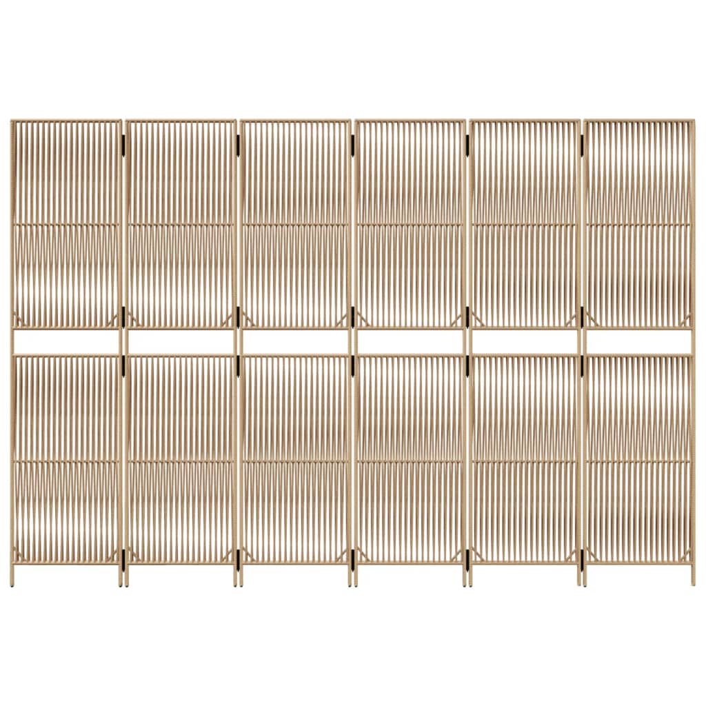 Vidaxl 6-Panel Screen, Beige, Poly Rattan