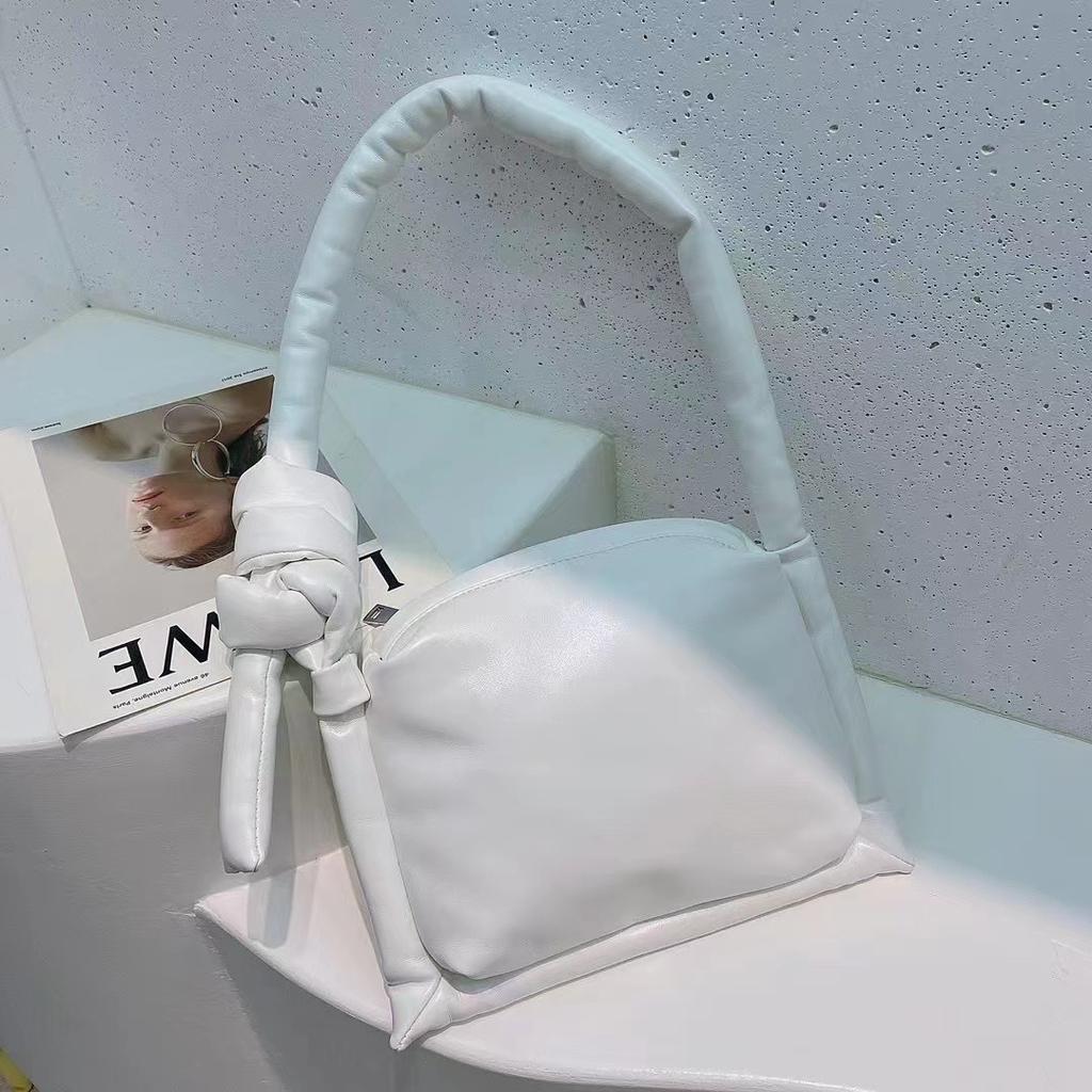 Han Nier, Foreign Style, Japanese And Korean Bag, Soft Leather, Retro Tied Knot Texture, Small Square Bag Diagonal