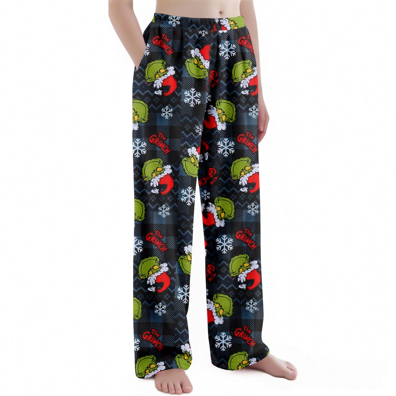 

Детские брюки с рождественским принтом, плюшевые повседневные брюки 130 тёмно-синий