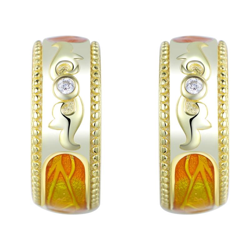 

Earrings 925 High-end earrings niche fashion atmosphere Year of the Dragon jewelry 925 silver золотой