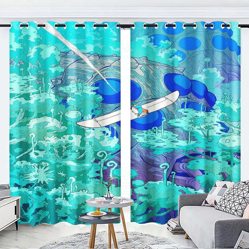 Landscape Cartoon Cute Fruit Print Home Style Decoration Polyester Window Children Bedroom Living Room Curtain Darkening Ideal For Sitting