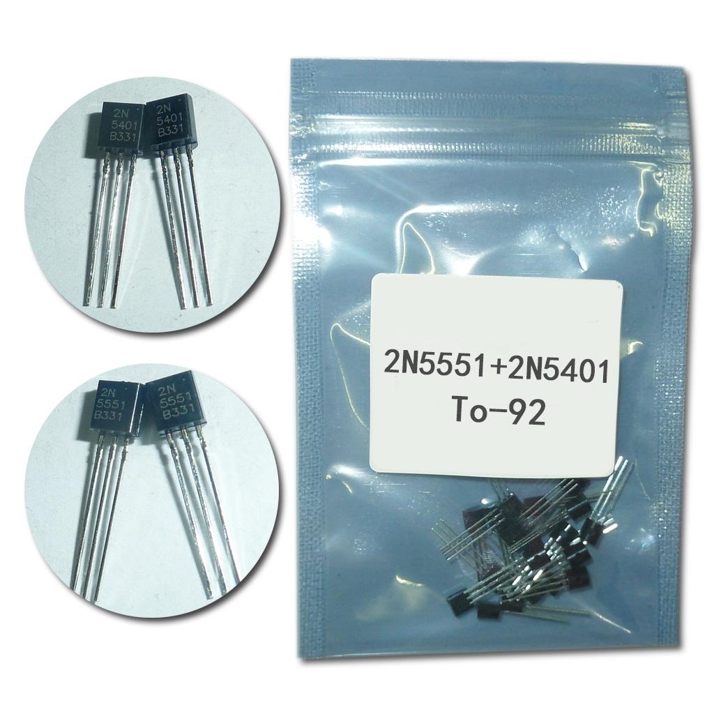 

50 шт./лот Транзистор DIP 2N5551 2N5401 5551 5401 TO-92 (25PCS* 2N5401+25PCS* 2N5551 ) 50pcs