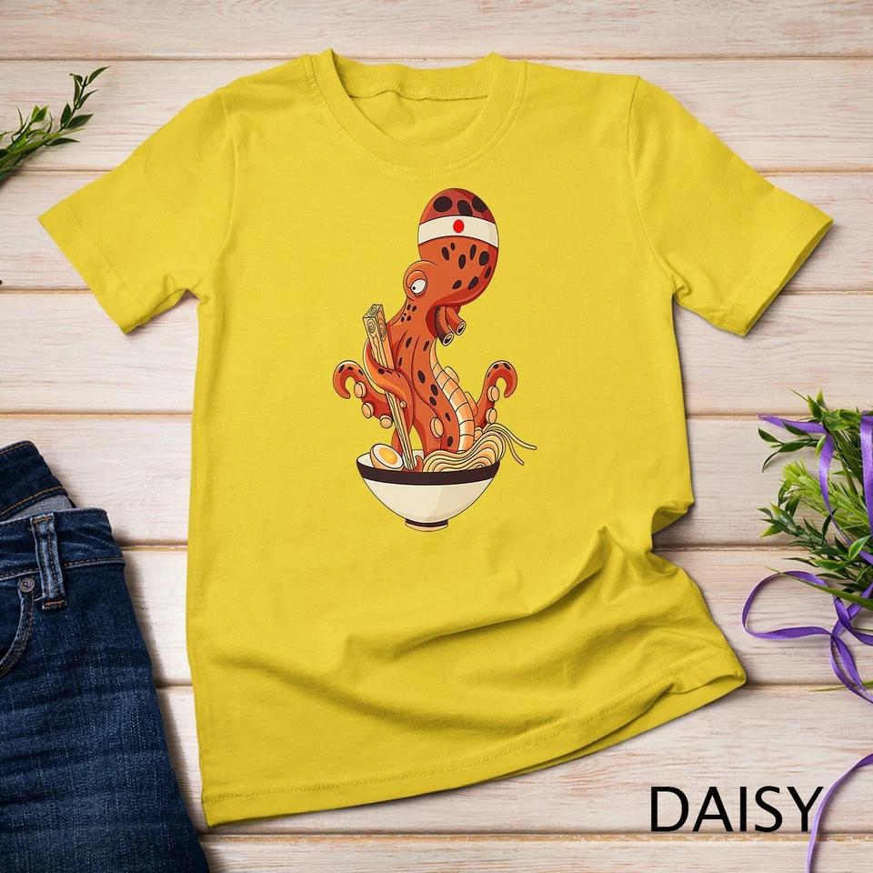 Japanese Octopus eating Ramen Premium Unisex T-shirt 3 3XL