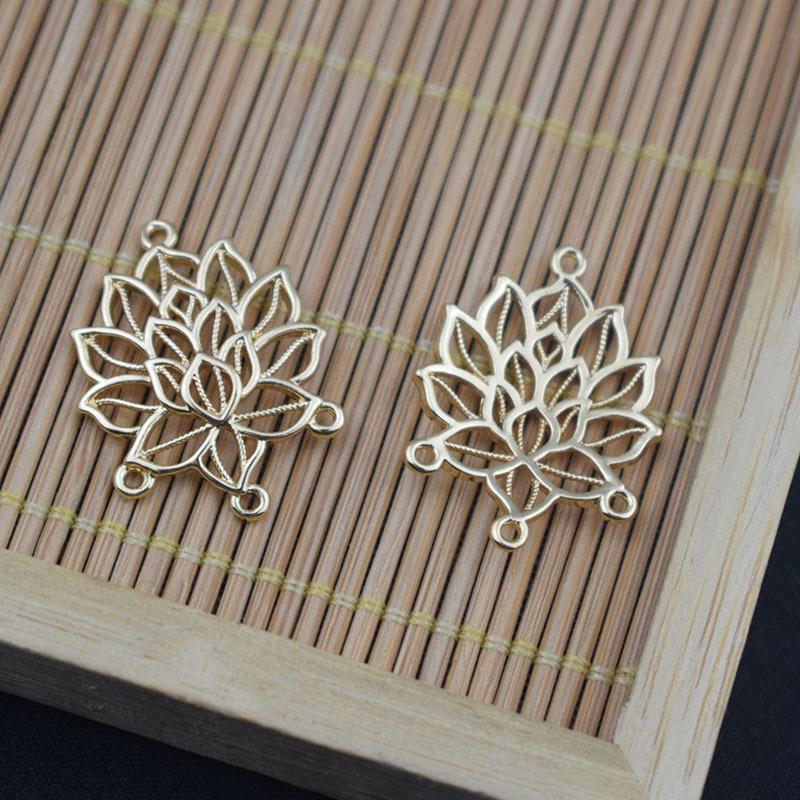 Color-Preserving KC Gold Copper Water Drop Crown Lantern Bell Flower Jewelry Piece