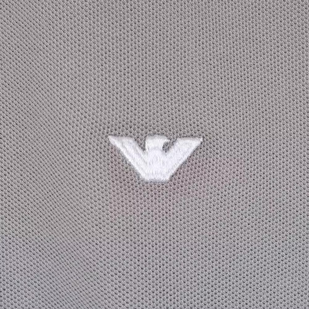 Emporio Armani Ss23 Solid Color Half Button Eagle Logo Embroidered Cotton Short Sleeve Polo Shirt Men Polo Shirts Gray 3R1F67-1JCYZ-06A3