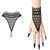 Gothic Mesh Bracelet Black Finger Bracelets Halloween Bracelet Queen Bracelet