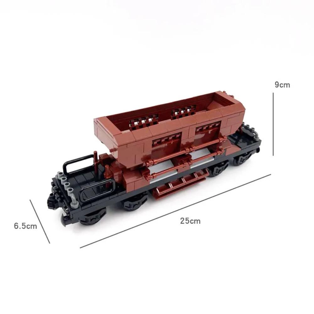 Creative Small Building Blocks German Freight Train Carriages Set - Stone/Coal/Low-bed Cars DIY Toy