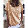 and America Cross Border Export Fashion Summer Women's Casual Short Sleeve T-Shirt Loose Polka Dot Plus Size Plus Size Ladies Half Sleeve Top T-shirt