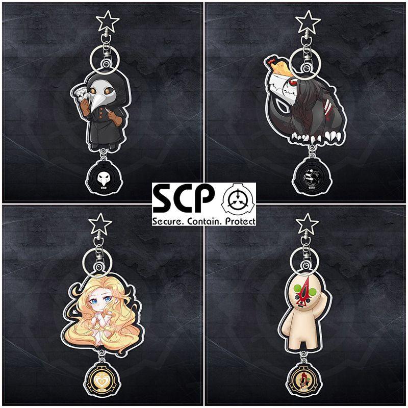 High Quality Scp Foundation Acrylic Double Sided Printing Keychain Durable Bag Pendant Accessories