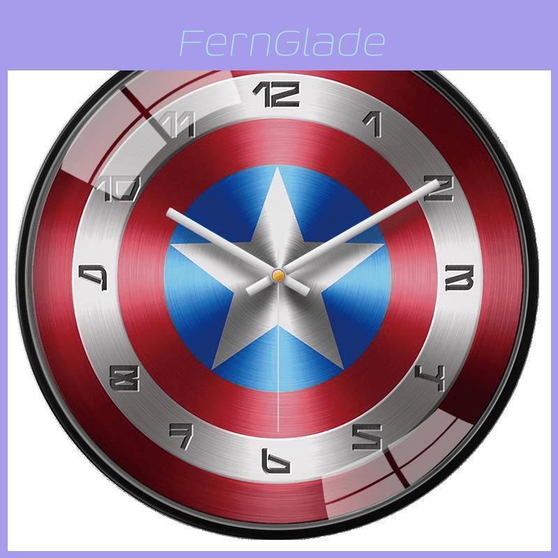 Marvel Captain America Iron Man Spider-Man Muster Wanduhr für Kinderzimmer Dekoration