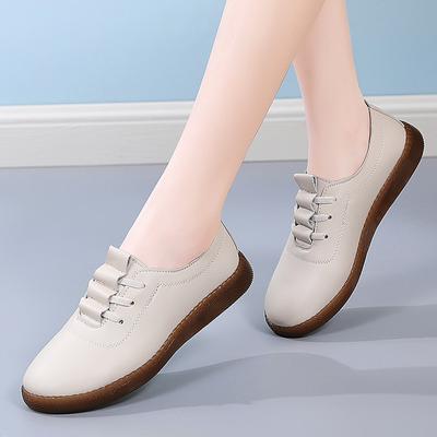 New Style Women's Shoes - Soft-soled Single Shoes with Hollow Design, Anti-slip and Casual Leather Shoes