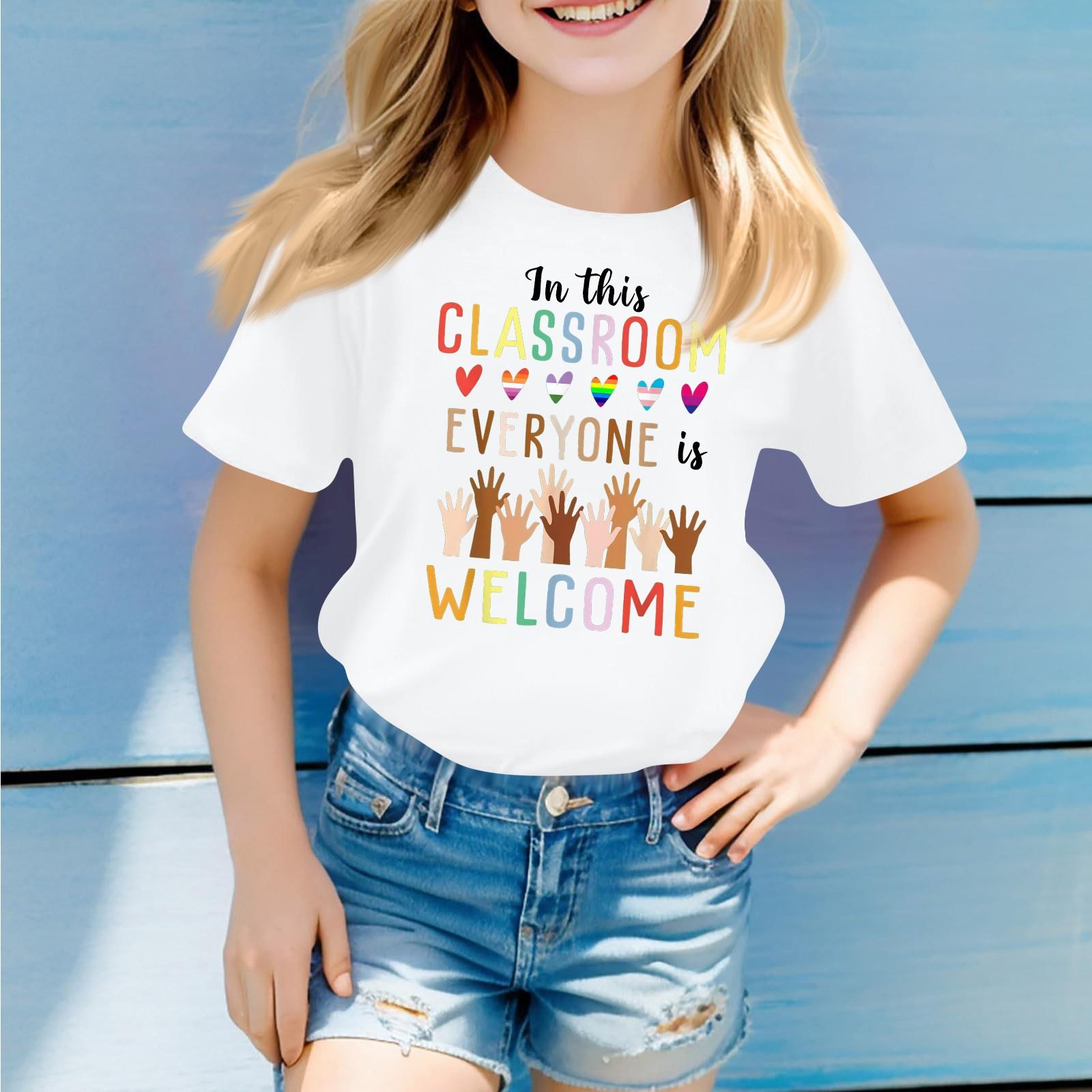 

Детская повседневная футболка с круглым вырезом и короткими рукавами с принтом 130 белый