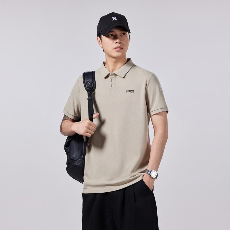 Men's Short-sleeved T-shirt POLO Shirt Loose Summer New Style Teen Printed Lapel Short-sleeved