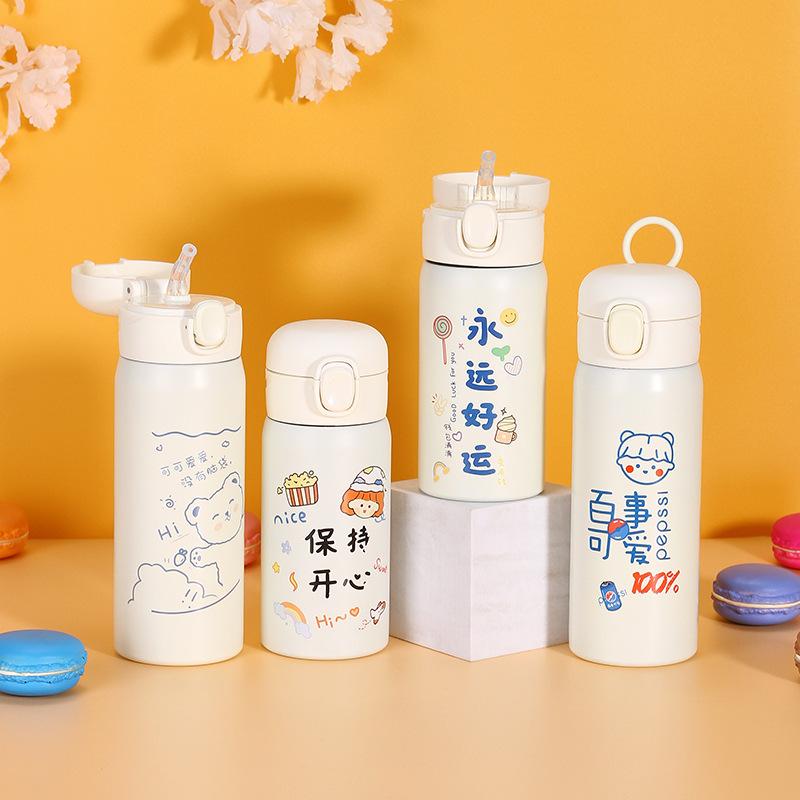 Portable Insulation Cup  500ml Vacuum Flasks Portable Stainless Steel Thermos Cup Water Bottle Travel Tea Mug Office Thermos Cup