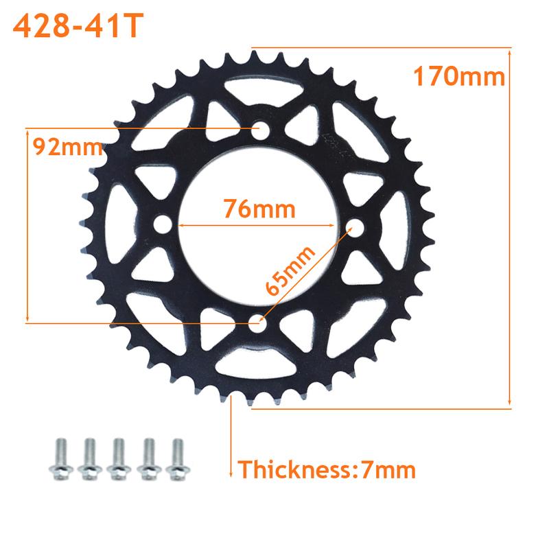 17MM 14T 15T 16T 17T Kettenrad vorne +76mm 41T 428 Kettenrad hinten + 428 106 Glieder Kette für ATV Quad Dirt PIT PRO Bike ATV