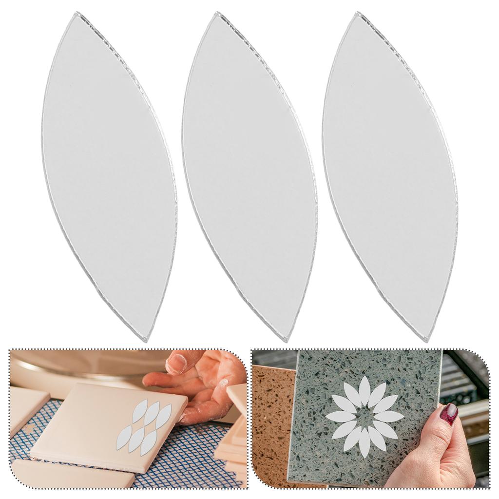 150 PCS Mirror Sticker Small for Crafts Shapes Ceramic Tile Glass Petal Mosaic Tiles