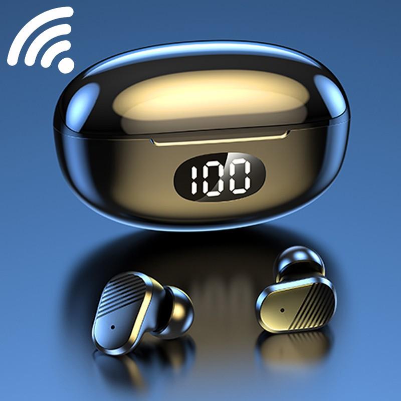 

Беспроводные наушники Bluetooth 5.2, бас-гарнитура, стерео наушники, настоящие беспроводные Bluetooth-наушники с шумоподавлением и чехлом для зарядки чёрный