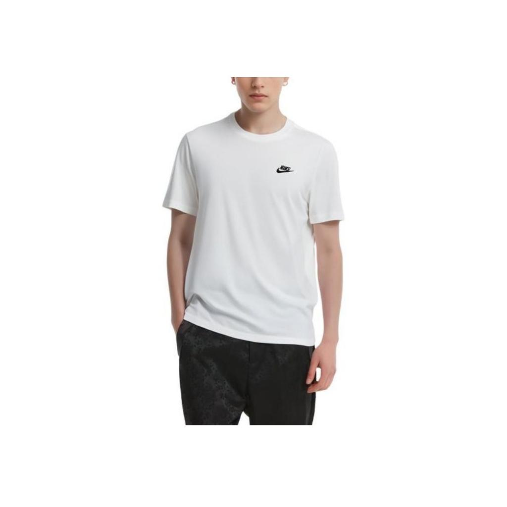 Nike Logo Cotton Short Sleeve T-Shirt Men Tops White AR4997-101