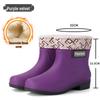 Women's British Fashion Mid-Calf Waterproof Rubber Rain Boots - Non-Slip, Warm Frosted Overshoes for Kitchens and More