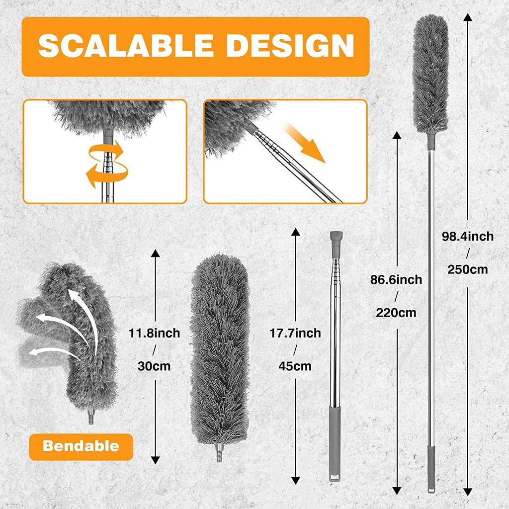 Drain gutter cleaning brush roof tool with telescopic telescopic rod 2.5 meters protection cleaning dust removal