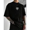Europäische Größen [Gothic T-Shirt] Dunkles Gothic Geometrisches Print-T-Shirt | Herren Sommer Freizeit-T-Shirt mit normaler Passform