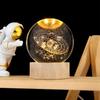 3D Crystal Ball with Warm Light Wooden Base Small Night Light Desktop Decoration Ornaments Holiday