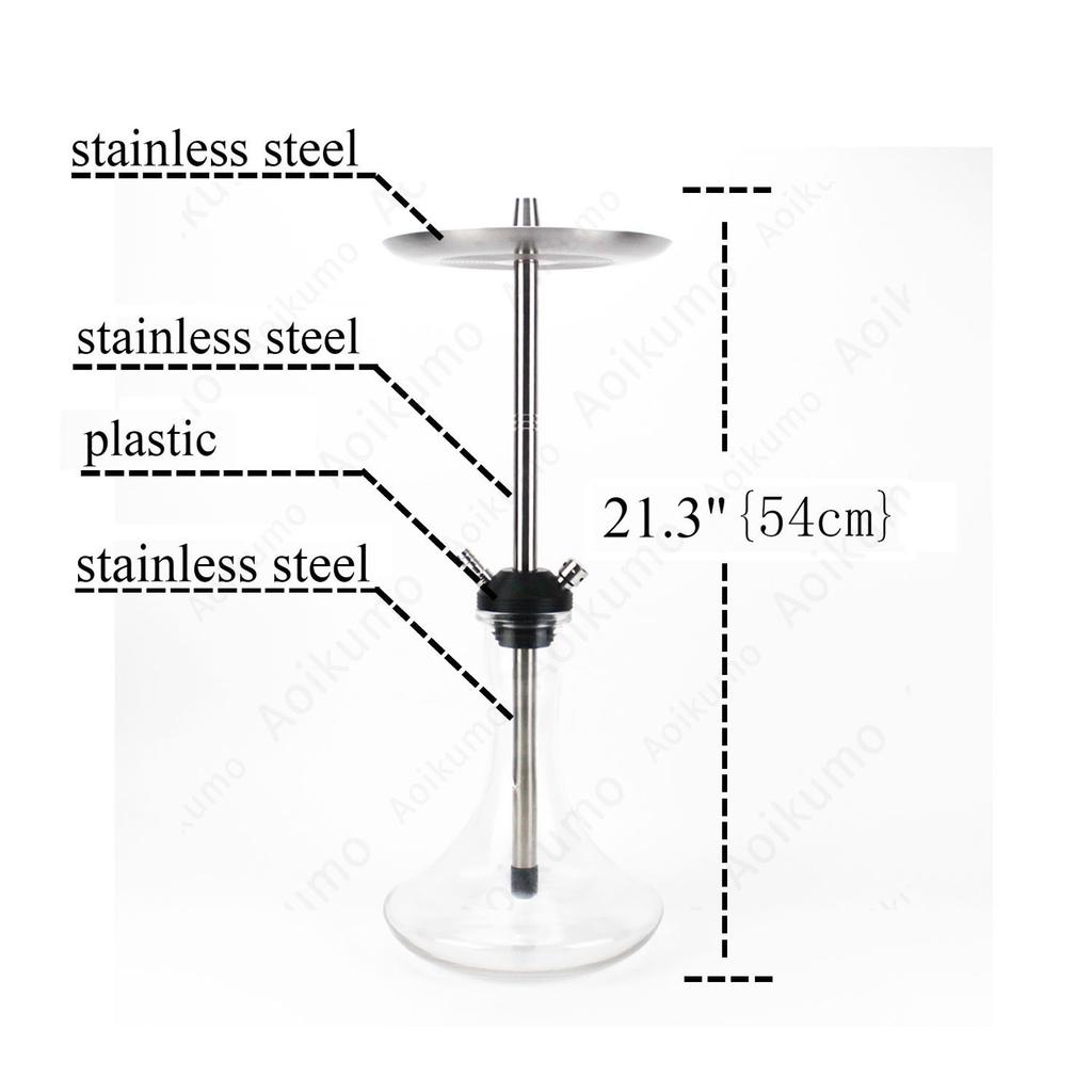 2024 Hookah Soft Smoke Lite Stainless Steel Stem Water Pipe Removable Diffuser Nargile Sheesha Narguile Shisha Accessories