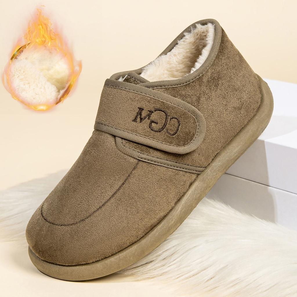 Cotton Slippers Low-top Velcro Velvet Snow Boots Women's Autumn and Winter New Short Boots Comfortable and Versatile Cotton Shoes Keep Warm